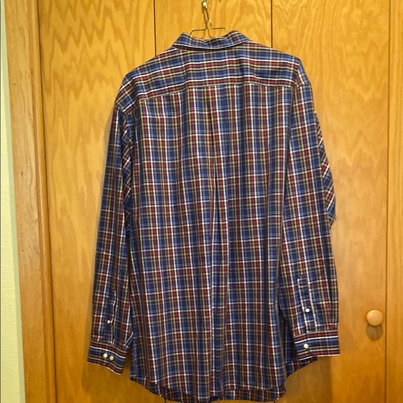 Roundtree & Yorke Gold Label Plaid Shirt - Blue, Red, and Tan - Picture 3 of 3
